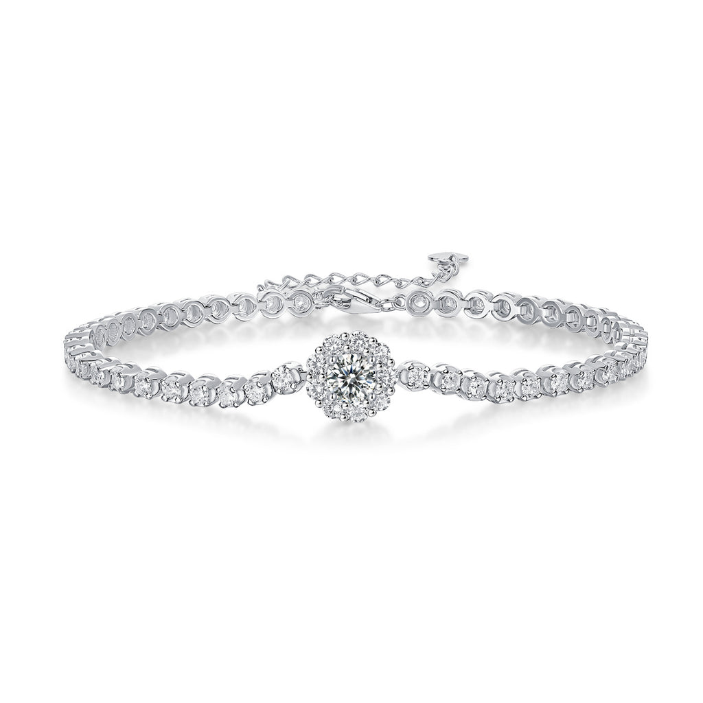 Magpie’s Passage – Silver Moissanite Bracelet