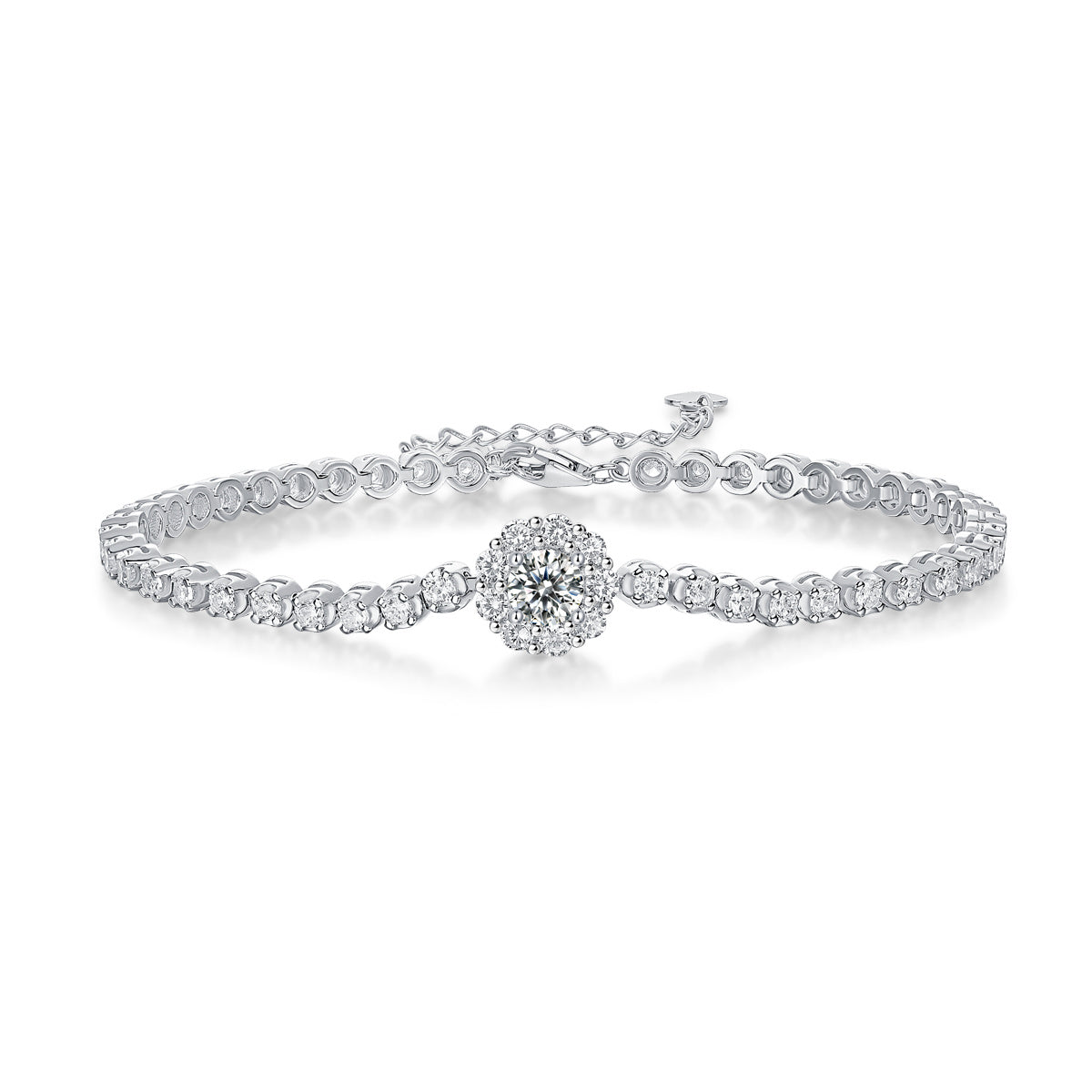 Magpie’s Passage – Silver Moissanite Bracelet
