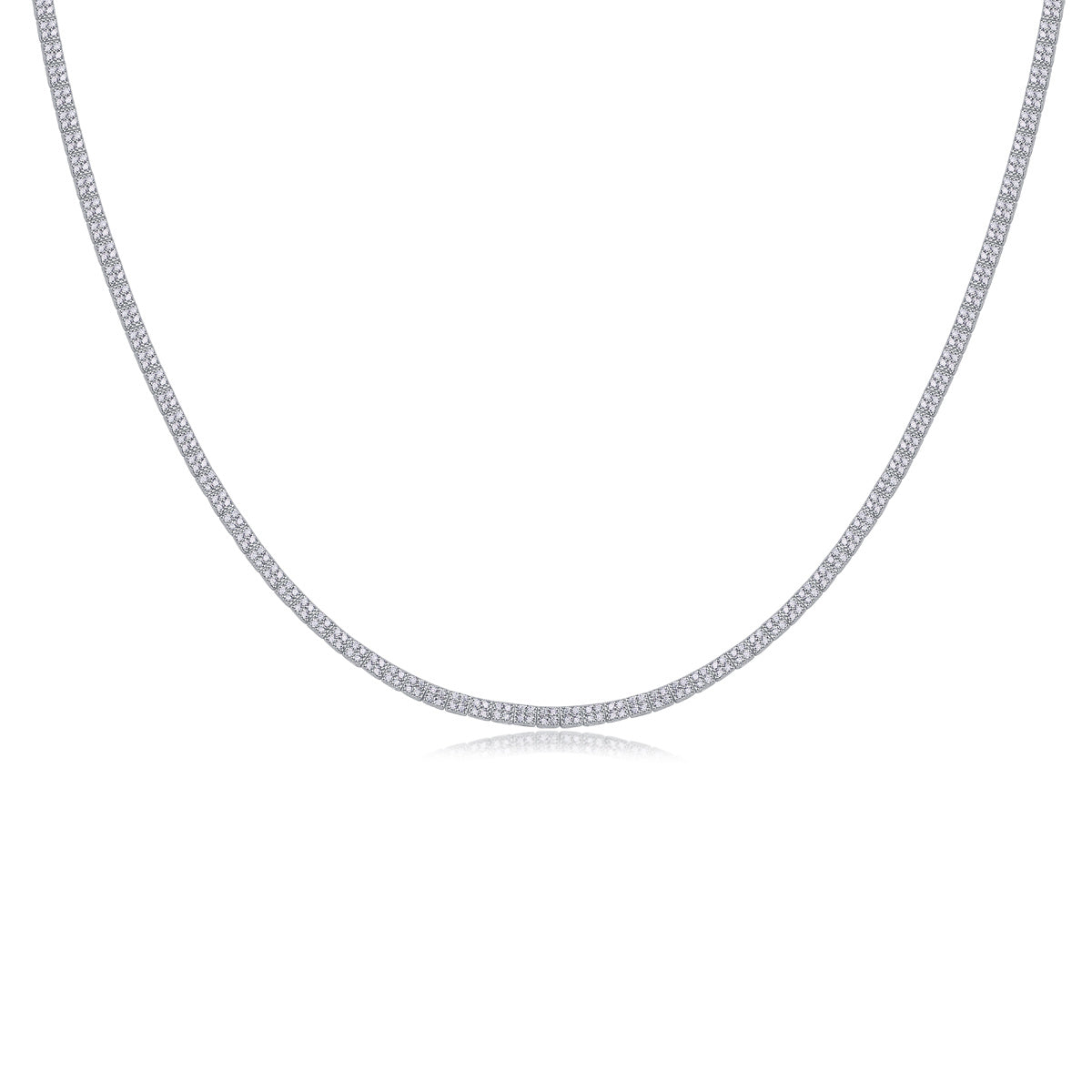 Frosted Serenity – Moissanite Silver Necklace