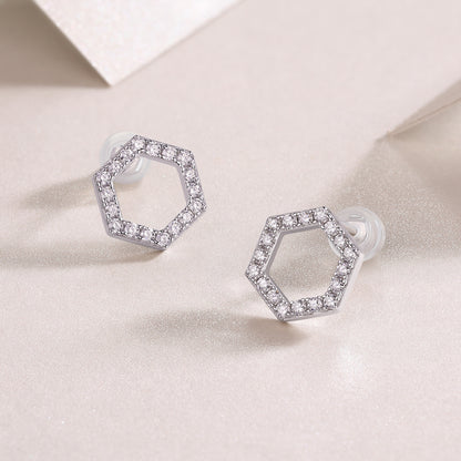 Future Glow – Moissanite Silver Stud Earrings