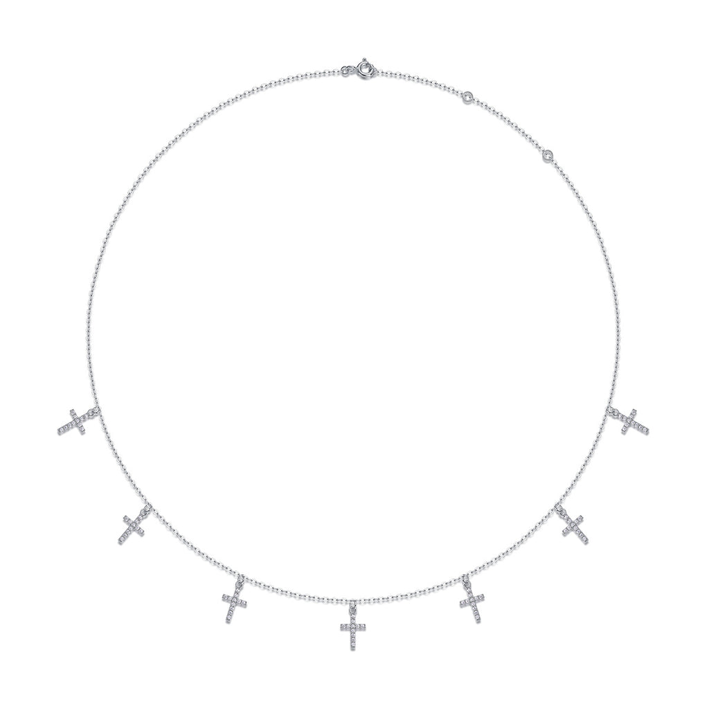 Holy Light Cross - A Fashionable And Luxurious Diamond Jewelry Pendant Set With Moissanite S925 Sterling Silver And Platinum Plating