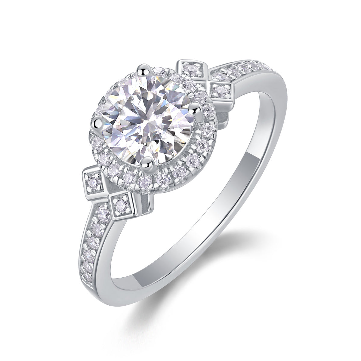 Guiding Light – Moissanite Silver Ring Set