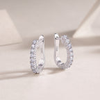 Radiant Compass – Moissanite Silver Stud Earrings